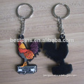 customize rooster pvc keychain promotional gift pvc animal keychain